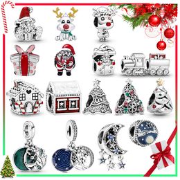 925 sterling silver Christmas charm Gift, elk Sterling pendant beads Suitable for ladies Holiday outfit DIY