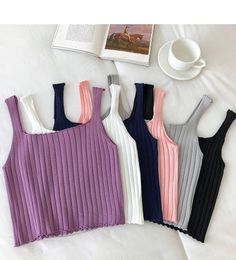 Slim Knitted Women Tank Top Casual O-Neck Sleeveleeves Ruched Summer Lady Cropped Tops WX280 X0507