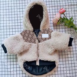 Fashion Pet Coat Dog Apparel Letter Splice Pets Jacket Outerwear Winter Lambswool Puppy Coats Clothing