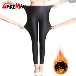 winter warm black leggings women's pants sexy high waist for women velvet skinny Stretch pencil Trousers Female 210428