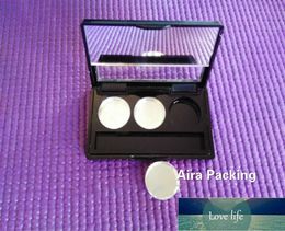Packing Bottles 50pcs/lot High Grade Empty Black Eyeshdow Powder Case, DIY Plastic Cosmetic Blusher Subpackage, Elegant Lipstick Box with Mirror