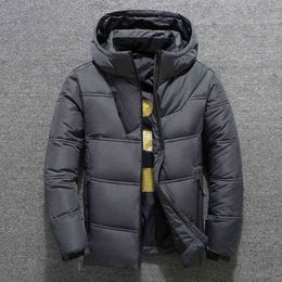 Autumn Winter Warm Men Jacket Coat White Duck Down Jacket Casual Stand Collar Puffer Thick Parka Male High Quality Overcoat G1108