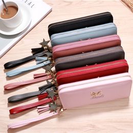 Fashion Butterfly Women Wallet Wrist Handle Phone Case Long Section Money Pocket Pouch Handbag Women's Purse Card Clutch