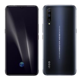 Orijinal Vivo IQOO Pro 4G LTE Cep Telefonu 8 GB RAM 128 GB ROM Snapdragon 855 Artı Octa Çekirdek 6.41 "48MP Parmak İzi Kimliği Yüz NFC OTG Cep Telefonu