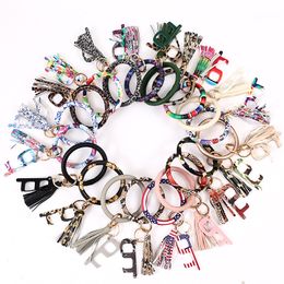 90 Colors Tassels Keyring Bracelets Wristlet Keychain Party Favor Bangle Key Ring Chain for Women DH9761