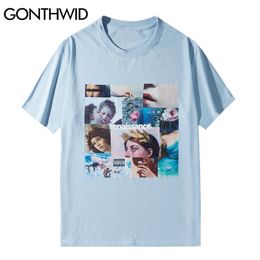 Tees Shirts Harajuku Painting Print Tshirts Streetwear Hip Hop Casual Cotton T-Shirt Men Fashion Summer Tops 210602