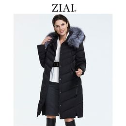 ZIAI Womens Winter Down Jacket Plus Size Coats Long Loose Fur Collar Female parkas fashion factory quality in stock FR-2160 210923
