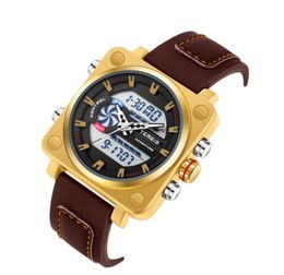 Temeis Square Multifunzionale Mano Mens Orologi Minerali ad alta durezza Minerali Tempedri Tempo di stop Orologio Luminoso Display luminoso