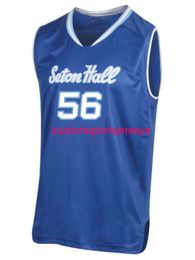 Mens Seton Hall #56 Blue Jersey Men Women Youth Basketball Jerseys XS-6XL