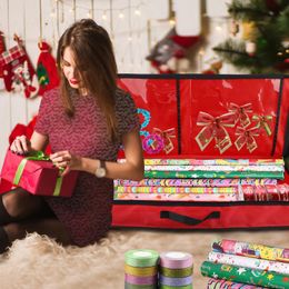 Bolsas de almacenamiento Regalos de navidad Rollos de papel y soporte de cinta Pesado de servicio Heavy Togar Gift Organizador