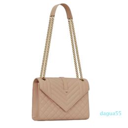 2021 luxury rhombus stitching full leather ladies chains bags fashion crossbody bag chain handbag metal letter pendant luxurys large