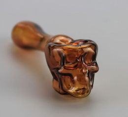 2022 Glass Pyrex Oil Burner Pipes Skull Smoking Hand Spoon Pipe 3.95 inch Tobacco Dry Herb For Silicone Bong Bubbler