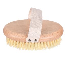 Wooden Oval Bath Brush With Rope Soft Bristle Body Brushes Bathing Shower Back Spa Scrubber Bathrooms Washing Supplies BH5301 TYJ