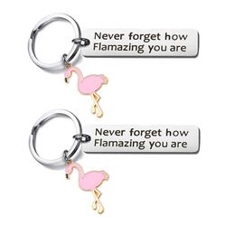 Flamingo Never forget how Flamazing key Chain you are Coloured Stainless steel Keychains