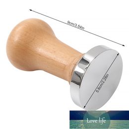 Solid Wood Handle Coffee Tamper Stainless Steel Press Powder Hammer Squeezer, Thread Base