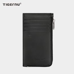 Wallets Anti thef Men Tigernu Genuine Leathe RFID Blocking Protection Slim Card & ID Holders For Men Small Money Bag Male Purses