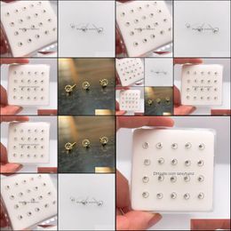 Other Body Jewellery 2021 Design Pure Sier Twist Ring Handmade Nose Studs Crystal Cute Fashion Party Gift Drop Delivery L09Q3