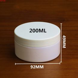 40pcs 200g white Cream Jar With Black/White/Transparent Screw Cap,200CC Homemade Refillable Jars Cosmetic Packaginggood qty
