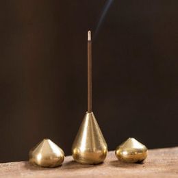 Aromatherapy Lamps Supplies Water Drop Shape Stick Holder Brass Small Censer Accessories Mini Copper Incense Home Decor