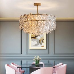 Pendant Lamps All Copper Nordic Crystal Chandelier Net Red Lighting Post-modern Living Room Dining Bedroom Simple Household