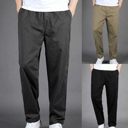 2021 Summer High Waist Oversize Suit Pants Men Elastic Waist Straight Business Trousers Male Clothing Straight Overalls Hot Y0811