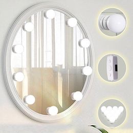 vanity kits UK - LED Vanity Lights for Mirror with Dimmer and USB Phone Charger Makeup Kit  Style Lighting Fixture crestech