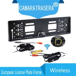 Car Rear View Cameras& Parking Sensors Wireless Camera EU Licence Plate Frame Reverse Waterproof BackUp For Monitor Gps CCD HD