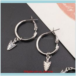 Jewelrytrendy Sier Hoop Earrings For Women And Men Alloy Metal Arrow Small Circle Jewelry Party Aessiors & Hie Drop Delivery 2021 Remns