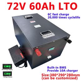72V 60Ah Lithium Titanate Battery Pack 20000 deep cycle 2.4v LTO cells for cruiser sightseeing car Forklift +10A Charger