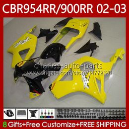 Fairings Kit For HONDA CBR954 CBR900 RR CBR 900 954 RR CC CBR954RR 02 03 Bodywork Light yellow 61No.88 CBR 954RR 900RR 900CC 2002 2003 CBR954-RR CBR900RR 02-03 OEM Body