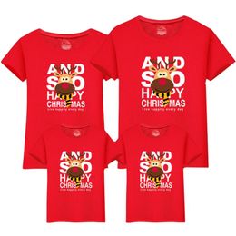 Family Matching Outfits Mother And Daughter Mommy Me Clothes Christmas Deer Cotton T-Shirt Cute Tops 210417