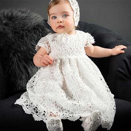 Baptism Pageant Lace Dress Newborn Toddler Bebes 1st Year Birthday Baby Girl Dresses Christening Gowns Wedding Party Q0716