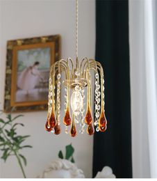 Vintage Crystal Glass Pendant Lamps Bedroom Bedside Cloakroom Hanging Lamp Living Room Porch Loft Staircase Art Deco Lighting