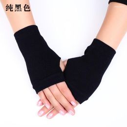 Combed Cotton Leaky Finger Gloves Fingerless Knitted Short Male And Female Student Winter D731