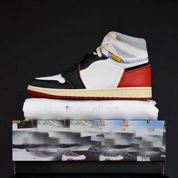 1S basketskor Union x OG NRG LOS ANGELES 1 Black Toe Blue 1s Men Outdoor Trainers Sneakers BV1300-106 BV1300-146