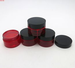 50 x 30g Empty Red Pet Skin Care Cream Jar With Plastic Lids with Insert 1oz Cosmetic Containergood