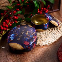 -Newtinplate Jar Retro redondo Caja de regalo de caramelo vacío Mis mejores deseos para vela pequeña tarro lata tambor forma forma metal lindo decoración casera rre10223
