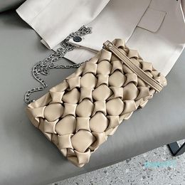 Fashion PU Leather Women Messenger Bags High Quality Chains Shoulder Bag Luxury Designer Weave Crossbody For Ladies Bolsas