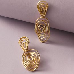 Vintage Irregular Swirl Dangle Earrings for Women Boho Geometric Twist Drop Earrings Ladies Party Charmings Jewelry