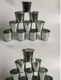 Metal cup Galvanizeds Succulent Pots Cheap Vintage Rustic Nostalgiar Minis Garden Silve Cute Tin Planter Mini Galvanized Buckets