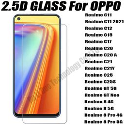 2.5D 0.33mm Tempered Glass Phone Screen Protector For OPPO Realme 8 PRO 4G 5G C11 C11-2021 C22 C15 C17 C20 C21 C21Y C25 GT NEO