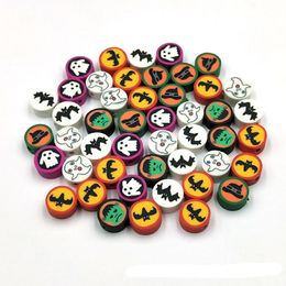 1000pcs/lot 10mm Polymer Clay Beads Halloween Theme Printing For Jewellery Making DIY Bracelet Necklace Accpet Customised