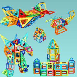 Magnetic Designer Construction & Building Toys 42-157pcs Big Size Magnetic Blocks Magnets Building Blocks Toys For Children Q0723