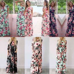 Women Summer Floral Print Maxi Dress 2019 White Boho Beach Dress Women Evening Party Long Dress Plus Size Vestidos Female X0521