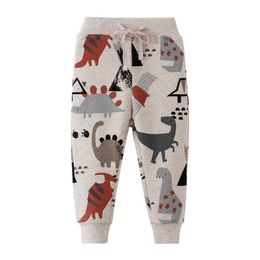 Jumping Meters Children's Sweatpants Fashion Boys Girls Full Length Trousers Pants Cute Ainmals Dinosaurs Kids Harm 210529