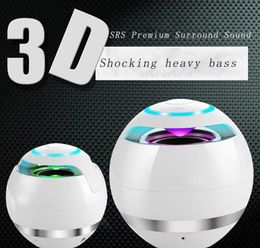 Fashion Design Smart Bluetooth Speakers 7 Colour LED Light Emitting 3D Stereo Surround Sound Effect Bass Denoise HD Call Support TF Card