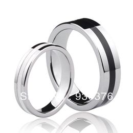 wedding deals UK - Wedding Rings Super Deal Size 4-13 Neutral Black And White Tungsten Ring Woman Man's Couple