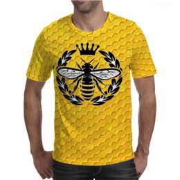 Diseñador de hombres T Shirts Patrón de abeja Impreso 3D DIY Personalizado Quick Dry Quick Transpirable Street Flojo Gótico Casual Cuello redondo Manga corta Verano