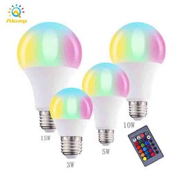 rgbw Canada - LED Bulb RGBW 3W 5W 10W 15W E27 82-265V Globle Bulbs Light Colorful Bombilla Office Interior Home Spot lighting Lamp