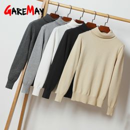-coming Autumn Winter Turtleneck Pullovers Sweaters Primer Shirt Long Sleeve Short Korean Slim-fit Tight Sweater 210428
